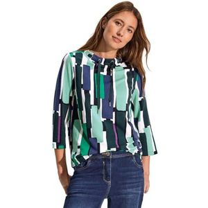 Cecil B321916 T-shirt met print voor dames, Khaki groen.