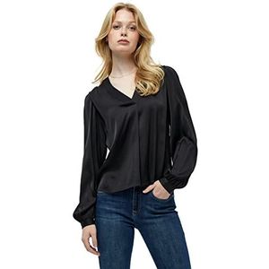 Minus Dames Caty blouse van zijde, zwart, 40, zwart.