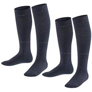 ESPRIT Voetballogo, 2 stuks, hoge sokken, uniseks, kinderen, katoen, wit, blauw, meerdere kleuren, 2 paar, blauw (Navy Blue M 6490)