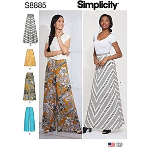 SIMPLICITY Naaipatroon S8885 patroon voor dames, rok en broek, papier, wit