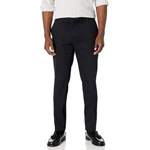 Amazon Essentials Pantalon chino extensible pour homme, coupe ajustée, infroissable, devant plat et extensible, noir, 83,8 x 73,7 cm (l x L)