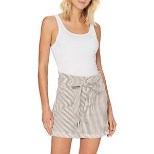 VERO MODA Paperbag damesshort sneeuwwit (strepen: zilvermint), XL, Sneeuwwit (strepen: mintzilver)