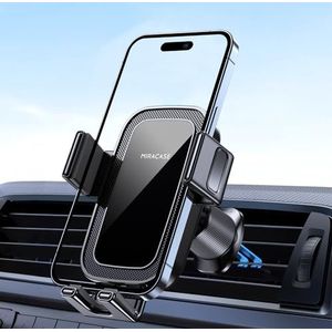 Miracase Telefoonhouder voor auto, [2024 verbeterde dubbele metalen haak] 360° rotatie, autodeur, telefoon, voor ventilatierooster, compatibel met alle smartphones