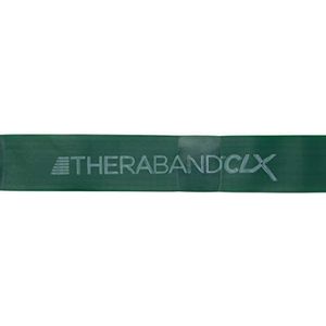 Theraband CLX gymnastiekband met opeenvolgende gespen, professionele latexvrije fysiotherapieband, 2,5 m, voorgesneden, 11 gespen, groen, 2,1 kg rekweerstand