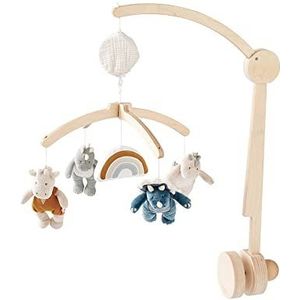 NOUKIE'S Muziekmobiel – Tiga, Stegi & Ops dinosaurussen – Brahms melodie – compatibel met wieg, wieg en box – ideaal vanaf de geboorte om de baby te kalmeren