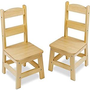 Melissa & Doug - 2 stoelen van massief hout, lichte meubels voor speelkamer