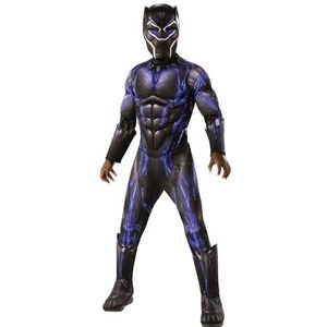 Rubie's Officieel Avengers Black Panther Battle Deluxe kostuum voor kinderen, maat M, 5-7 jaar, lengte 132 cm