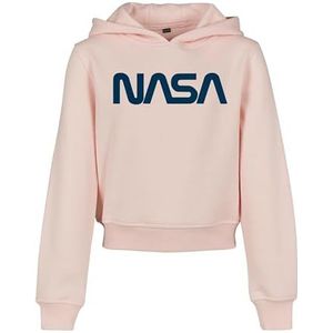 Mister Tee Kids Nasa Cropped Hoody sweatshirt met capuchon, meisjes, Roze (Roze 00185)