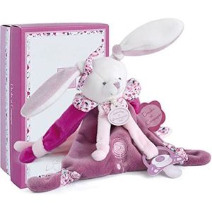 Doudou et Compagnie - Doudou fopspeen clip voor meisjes - fopspeen clip konijn - roze - mooie gift box - kersen konijn, 17 cm - DC2701