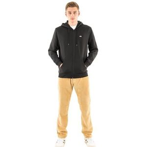 Tommy Jeans TJM REG S FLAG THRU DM0DM20743BDS001 heren hoodie met rits, zwart (zwart), XS, zwart (zwart), XS, Zwart