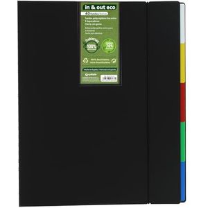Grafoplás A4 In&Out Eco map met uitneembare hoezen | 40 extra gerecyclede hoezen 70% | 100% gerecyclede harde kaften | snelle en praktische vervanging van hoezen | bevat 5 scheidingswanden