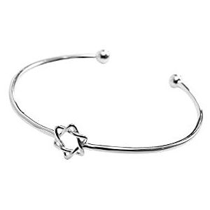 Bracelet Retro,AjustableBracelet en Argent Sterlin Femmes 925 Bracelet en argent réglable étoile ouverte de David Bracelet exquis dames Bracelet mode argent J