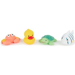Bieco Babybadspeelgoed 4 stuks waterspeelgoed baby waterspeelgoed vanaf 1 jaar kleurrijke dieren badkuip baby badkuip kinderen badspeelgoed