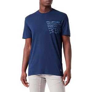 TOM TAILOR heren t-shirt met print, 30113 – blauwe zijde