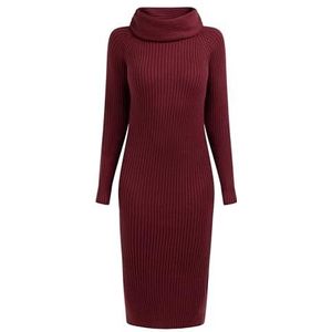 YASANNA Robe en tricot pour femme, Rouge cerise foncé, XL-XXL