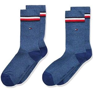 Tommy Hilfiger Iconic Kids' Sports Herensokken (2 stuks), Blauw (Jeans)