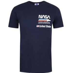 Nasa Aeronautics T-shirt voor heren, blauw (marineblauw), maat S, Blauw (Navy Navy)