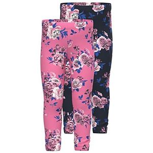 NAME IT Nmfvivian 2P Aop Leggings N1 legging voor meisjes, Kosmos-roze/pakket: donkere saffier