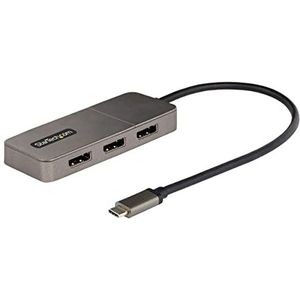 StarTech.com USB-C naar DisplayPort 1.4 MST Hub, 4K 60Hz, 30cm kabel, USB Type-C naar DisplayPort 1.4, Multiflux DisplayPort Splitter, Triple Monitor Adapter (MST14CD123DP)