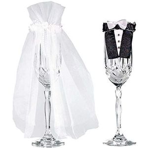 amscan - 355000 - feestdecoratie - glas - bruidspaar