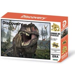 Grandi Giochi - Trex Discovery Tirannosaurus Rex lenticulaire puzzel, horizontaal, met 500 stukjes inbegrepen en verpakking met 3D-PUV0000-effect, PUV0000
