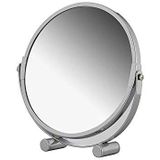 axentia Staande vergrotende spiegel - 3x vergrotende spiegel - ronde vergrotende spiegel Ø ca. 17 cm - scheerspiegel voor badkamer - badkamerspiegel chroom