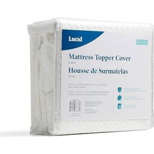 LUCID Matrasbeschermer - zacht en ademend - antislip, machinewasbaar (topper niet inbegrepen) - 140 x 190 cm, 7,5 cm