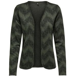 ONLTORA LS Cardigan CS JRS, Hiver Moss/Aop : zèbre sauvage/noir, XL