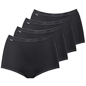 Sloggi Basic+ Set maxislips voor dames, set van 4, zwart.