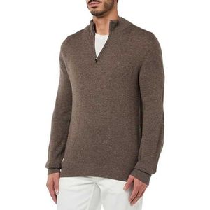 Hackett London Merino Cash Mix Hzip Cardigan Sweatshirt voor heren, Bruin (schors)