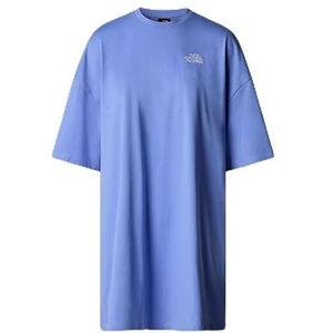 The North Face W S/S Essential Oversize Tee Dress T-shirt pour femme, bleu virtuel, taille S, Bleu virtuel, S