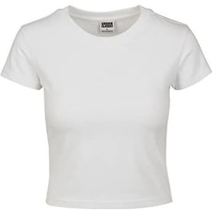 Urban Classics Dames T-shirt Stretch Jersey Cropped Tee Dames T-shirt, Wit
