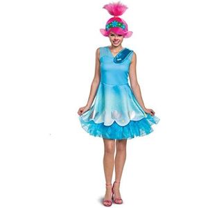 Disguise Dames Trolls Movie 2 Classic Poppy kostuum voor volwassenen, blauw, Small (4-6)