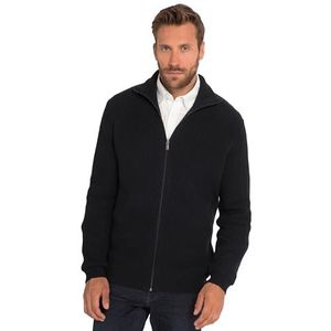 JP 1880 Cardigan, wolmix, gepatenteerd gebreid, opstaande kraag, ritssluiting, vesten voor heren, Navy Blauw