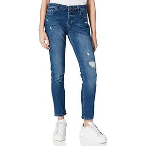 Cross gwen dames jeans, destroyed mid blue