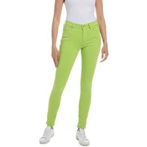 Replay Luzien Hyperflex Colour Xlite Jeans voor dames, Apple Green 675