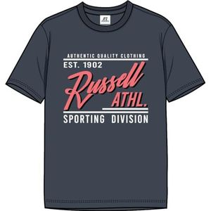 RUSSELL ATHLETIC T-shirt rasd-s/S à col rond pour homme, Bleu (Ombre Blue), L