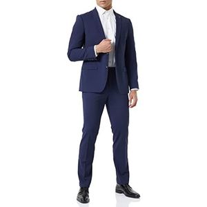 Roy Robson Super'100 Business heren overall slim fit 2-delig scheerwol, Italiaans blauw