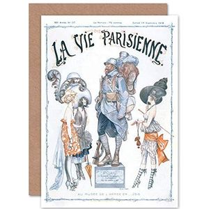 La Vie Parisenne Army Museum Poilu Magazine Cover Sealed Greeting Card Plus Envelop Blank Inside Leger Afdekking Tijdschriften Cover