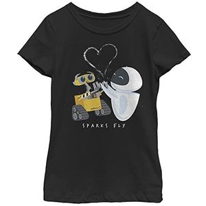 Disney Girls Wall-e Sparks Fly T-shirt, korte mouwen, zwart, maat X-Small US, zwart, zwart.