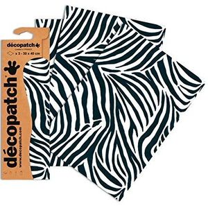 Décopatch C429O bedrukt papier, 30 x 40 cm, zebra, zwart/wit
