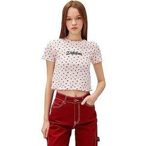 Koton T-shirt à manches courtes pour femme, Design rose (2d8), XS