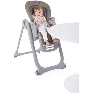 Chicco Polly Magic Relax kinderstoel, schaalbaar en opvouwbaar, voor baby's met 4 wielen, kinderen vanaf de geboorte tot 3 jaar (15 kg), kantelbaar, met stoelverkleining en speelstang, beige