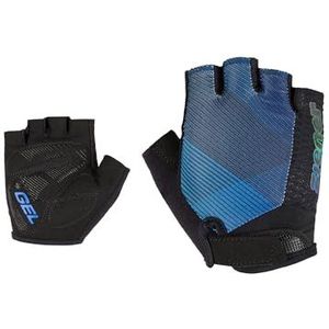 Ziener CHADI Gants de vélo/VTT pour enfant, doigts courts, respirants, amortissants, noirs, bleu cobalt, taille XL