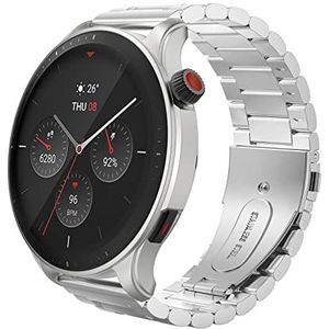 MoKo Bandje compatibel met Amazfit GTR 4/3/3 Pro/2/2e/GTR 47 mm/Stratos 3/2, 22 mm roestvrij staal vervangende horlogeband