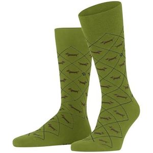 Burlington Heren Teckel sokken ademend duurzaam biologisch katoen versterkt duurzaam zacht platte teennaad fancy argyle patroon eenheidsmaat cadeau-idee 1 paar, Zielony (Moss 7482)