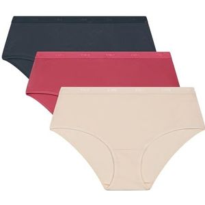 DIM Les Pockets EcoDIM katoen, extra platte afwerking, 3 boxershorts, beige ivoor/silky RSE/GR graniet, M (3 stuks) dames, beige ivoor/zijdeachtig, graniet, M, Ivory Beige Silky Rse/Gr Graniet, M