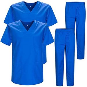 Misemiya - Pack x 2 stuks – Uniformset uniseks blouse – medisch uniform met bovendeel en broek – Ref.2-8178, Royal Blue 22