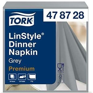 Tork Linstyle Premium 478728 servet, 12 x 50 vellen, 1 laags, 19,5 x 19,5 cm, grijs