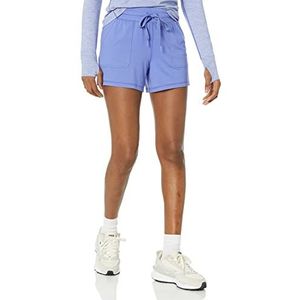 Amazon Essentials Geborstelde Tech Stretch Shorts voor dames (plusmaat), paars, XS
